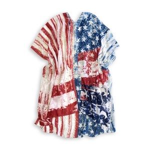 Red, White, and Blue Patriotic Flag Kimono NWOT
